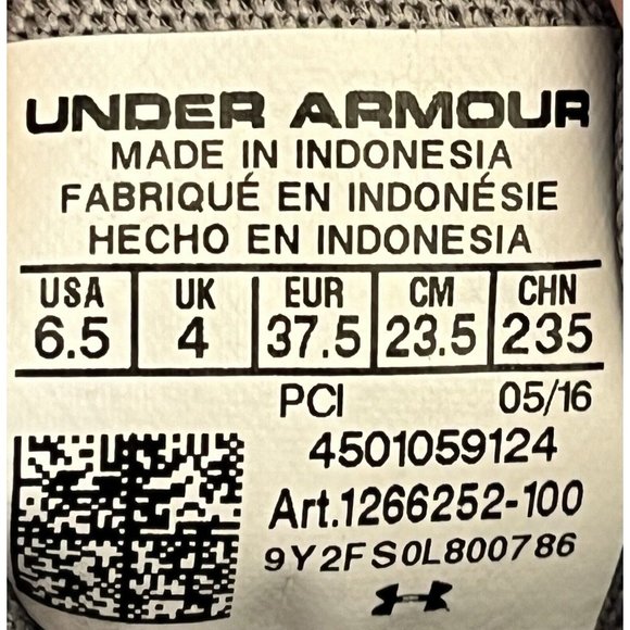 Under Armour Womens Micro G Assert 6 1266252 White Running Shoes Sneakers Sz 6.5 - Picture 9 of 9